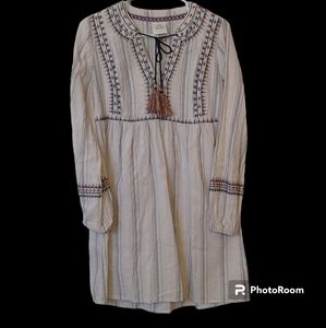 Knox Rose Embroidered Long Sleeve V-Neck Dress Size XL
